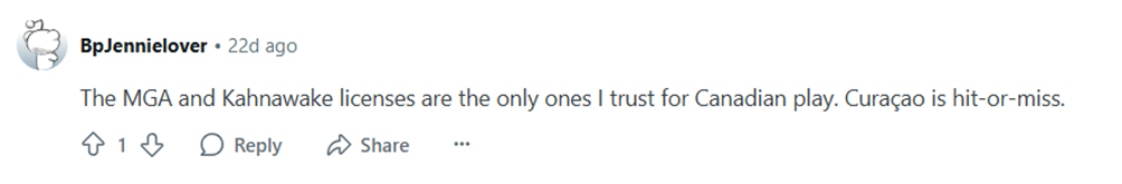 User Reddit Comment